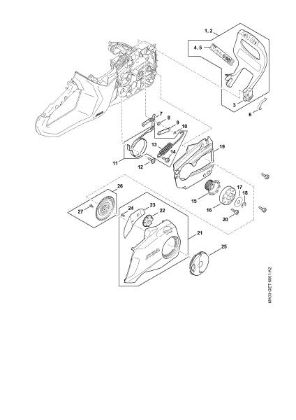 Bild von Handschutz, Kettenbremse, Kettenspannvorrichtung MSA 160.0 C-B