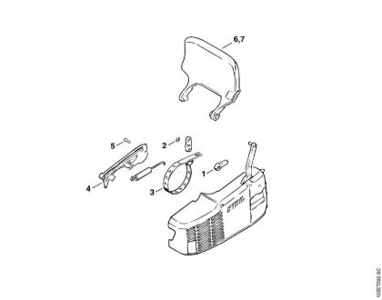 Benzinmotorsägen (MS) 009 LQ Kettenbremse (25.84) der Marke Stihl