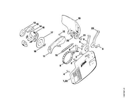 Benzinmotorsägen (MS) 015 LQ Kettenbremse der Marke Stihl