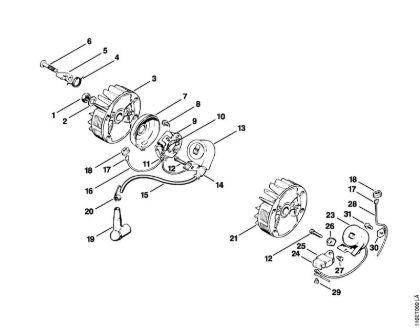 Benzinmotorsägen (MS) 015 LQ Zündanlage der Marke Stihl