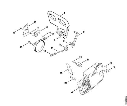 Benzinmotorsägen (MS) 020 (1114) Kettenbremse der Marke Stihl