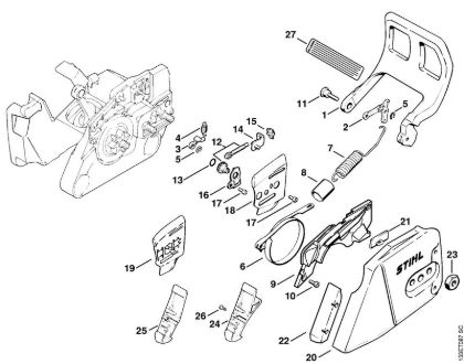 Benzinmotorsägen (MS) 026 W Kettenbremse der Marke Stihl