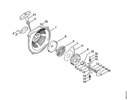 Benzinmotorsägen (MS) 070 Anwerfvorrichtung Reibungsschuh   X 8 953 330 (36.81) der Marke Stihl