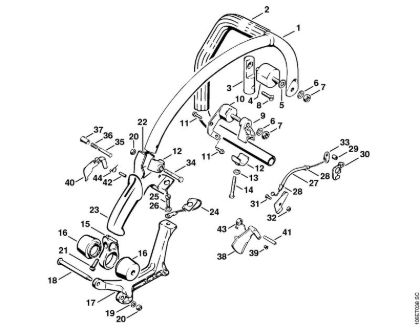Benzinmotorsägen (MS) 070 Handgriff AV   X 13 281 004 (35.84) der Marke Stihl