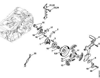 Benzinmotorsägen (MS) MS 150 TC-E Ölpumpe, Kupplung der Marke Stihl