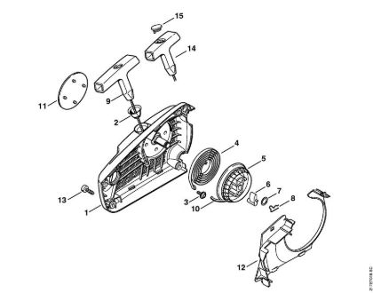 Benzinmotorsägen (MS) MS 192 T Anwerfvorrichtung der Marke Stihl