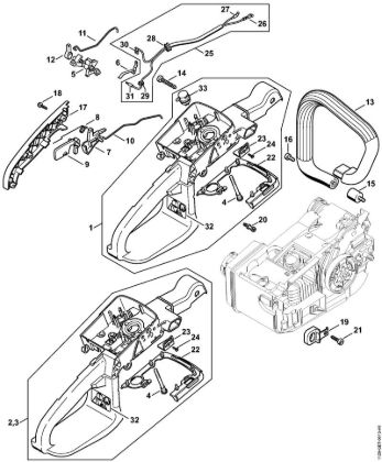 Benzinmotorsägen (MS) MS 200 Griffgehäuse MS 200 der Marke Stihl