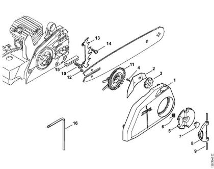 Benzinmotorsägen (MS) MS 210 C-B Kettenschnellspannung der Marke Stihl