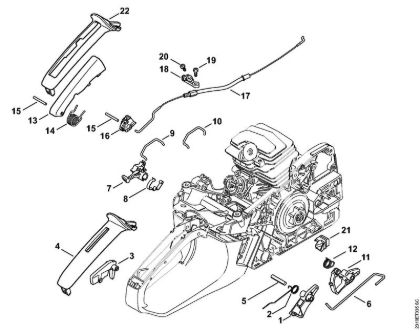 Benzinmotorsägen (MS) MS 251 C-BE Gasbetätigung der Marke Stihl