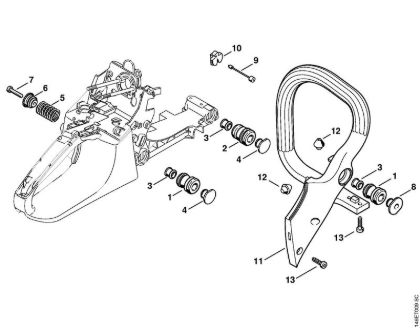 Benzinmotorsägen (MS) MS 270 C-B AV-System, Griffrohr der Marke Stihl