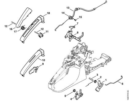 Benzinmotorsägen (MS) MS 270 C-B Gasbetätigung der Marke Stihl