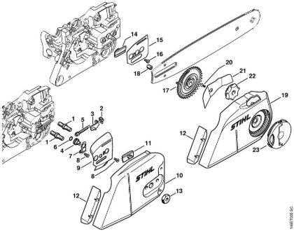 Benzinmotorsägen (MS) MS 270 C-B Kettenspannvorrichtung der Marke Stihl