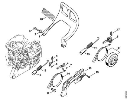 Benzinmotorsägen (MS) MS 280 C-B Kettenbremse der Marke Stihl