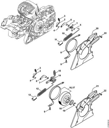 Benzinmotorsägen (MS) MS 291 C-BE Kettenbremse der Marke Stihl
