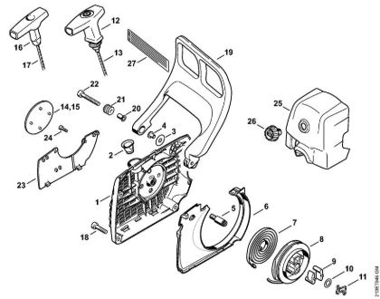 Benzinmotorsägen (MS) MS 361 C-Q Anwerfvorrichtung der Marke Stihl