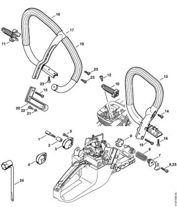 Benzinmotorsägen (MS) MS 361 C-Q AV-System, Griffrohr der Marke Stihl