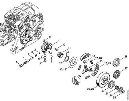 Benzinmotorsägen (MS) MS 361 C-Q Ölpumpe, Kupplung der Marke Stihl