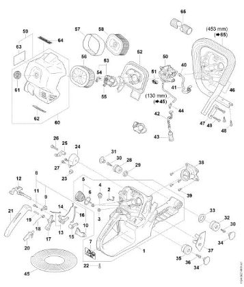 Bild von Tankgehäuse, Filter, AV-System, Griffrohr MS 881 MS 881