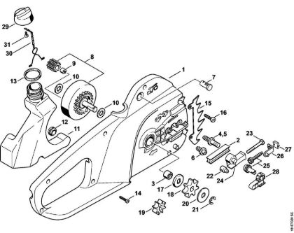 Elektro-Motorsägen (MSE) MSE 140 C-Q Griffgehäuse der Marke Stihl