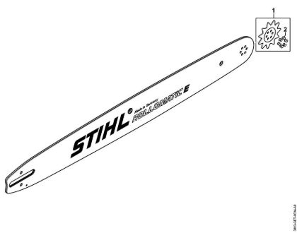 Führungsschienen Schiene R 50cm/20" 1,3mm/0.050" 3/8" Rollomatic E 3/8" 11 Zähne (.050") der Marke Stihl
