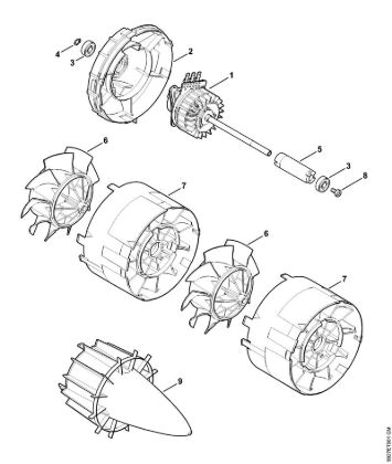 Akku-Blasgeräte (BGA) BGA 85 Elektromotor, Gebläse der Marke Stihl