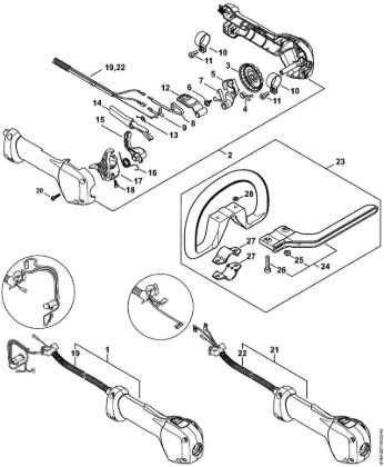 Heckenschneider (HL) HL 94 C-E Bedienungsgriff der Marke Stihl
