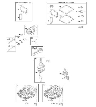 B&S - 09â  09T602-0110-H1 D - Nockenwelle, Kurbelgehäuseabdeckung/-sumpf, Kurbelwelle, Dichtungssatz â€‘ Motor, Dichtungssatz â€‘ Ventil, Kolben/Kolbenringe/Pleuel der Marke Stihl