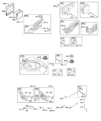 B&S - 12â  122H82-0125-01 A - Luftfilter, Bedienelemente, Auslasssystem, Kraftstoffversorgung, Reglerfeder der Marke Stihl