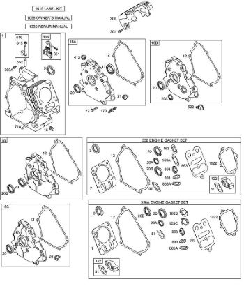 B&S - 12â  126492-0165-E1 G - Kurbelgehäuseabdeckung/-sumpf, Zylinder, Sätze/Dichtungen â€‘ Motor der Marke Stihl