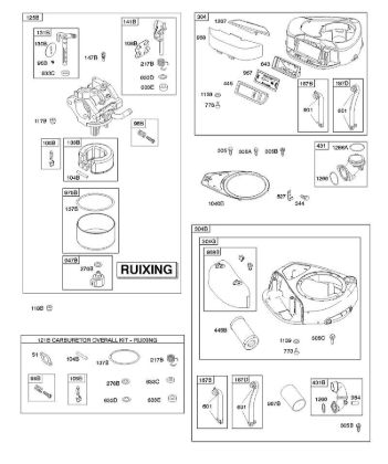 B&S - 31â  31G777-0120-E1 A - Luftfilter, Lüftergehäuse, Vergaser - Ruixing, Vergaser-Ãœberholungssatz - Ruixing der Marke Stihl