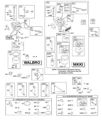 B&S - 31â  31G777-0120-E1 D - Vergaser - Walbro & Nikki, Kraftstoffversorgung, Vergaserüberholungssatz - Walbro & Nikki der Marke Stihl