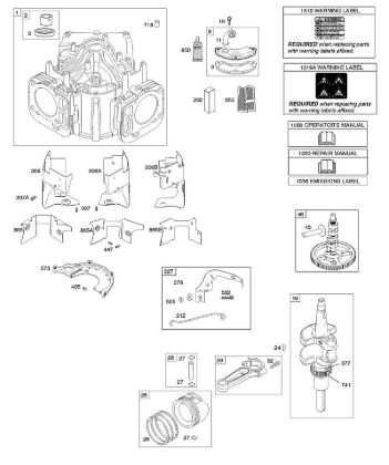 B&S - 40â  401577-3130-B1 E - Zylinder, Kurbelwelle, Nockenwelle, Luftführungen, Kolben, Kolbenringe, Pleuel der Marke Stihl