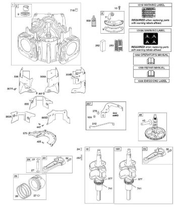 B&S - 40â  405577-0112-E1 E - Zylinder, Kurbelwelle, Nockenwelle, Luftführungen, Kolben, Kolbenringe, Pleuel der Marke Stihl