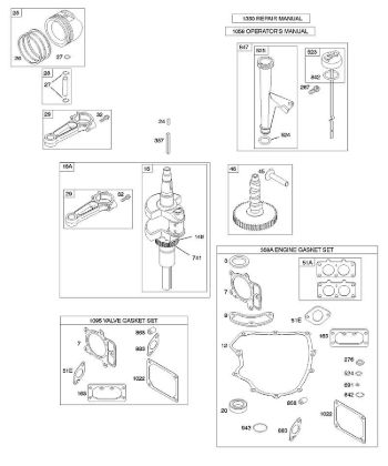 B&S - 40â  405777-0126-E1 C - Nockenwelle, Kurbelwelle, Dichtungssatz â€‘ Motor, Dichtungssatz â€‘ Ventil, Schmierung, Kolben, Kolbenringe, Pleuel der Marke Stihl
