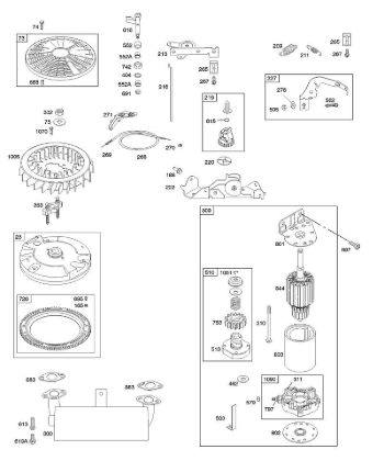 B&S - 40â  405777-0126-E1 E - Bedienelemente, Elektroanlasser, Auslasssystem, Schwungrad, Reglerfeder der Marke Stihl