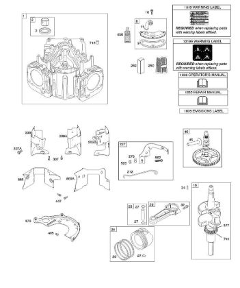 B&S - 44â  445577-6138-B1 E - Zylinder, Kurbelwelle, Nockenwelle, Luftführungen, Kolben, Kolbenringe, Pleuel der Marke Stihl