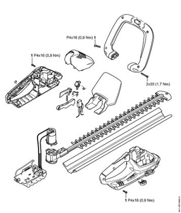 Akku-Heckenscheren (HSA) HSA 45 Akku-Heckenschere, 500mm/20" Anziehdrehmomente der Marke Stihl