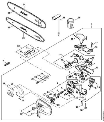 Hoch-Entaster (HT) HT 130 Getriebe (B) der Marke Stihl