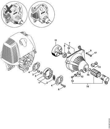 Hoch-Entaster (HT) HT 130 Kupplung, Lüftergehäuse   5 08 507 652 der Marke Stihl