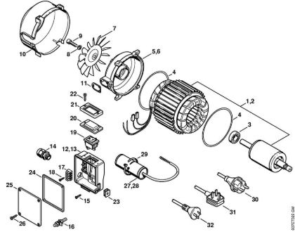 Elektro-Hochdruckreiniger (RE) RE 104 KM Elektromotor der Marke Stihl