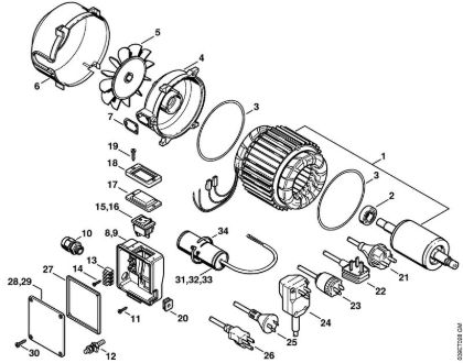 Elektro-Hochdruckreiniger (RE) RE 106 K Elektromotor der Marke Stihl