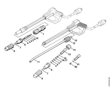 Elektro-Hochdruckreiniger (RE) RE 120 K Pistole, Strahlrohr der Marke Stihl