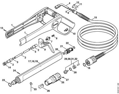 Elektro-Hochdruckreiniger (RE) RE 125 K Pistole, Strahlrohr der Marke Stihl