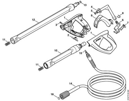 Elektro-Hochdruckreiniger (RE) RE 142 Pistole, Strahlrohr der Marke Stihl