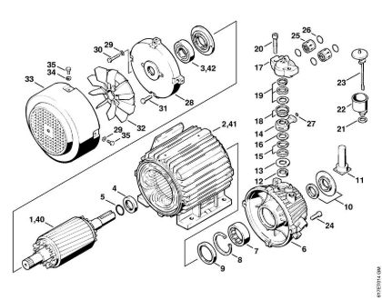 Elektro-Hochdruckreiniger (RE) RE 401 K Elektromotor RE 400 K, RE 401 K, Pumpengehäuse der Marke Stihl