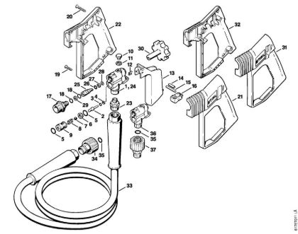 Elektro-Hochdruckreiniger (RE) RE 401 K Pistole der Marke Stihl