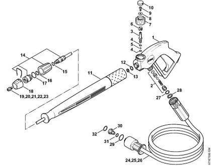Elektro-Hochdruckreiniger (RE) RE 461 PLUS Pistole, Strahlrohr (40.2009) der Marke Stihl