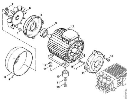 Elektro-Hochdruckreiniger (RE) RE 880 W Elektromotor der Marke Stihl