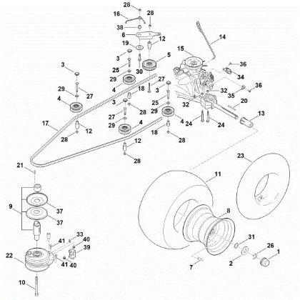 Bild von H - Getriebe, Hinterrad, Messerkupplung RT 4097.0 SX
