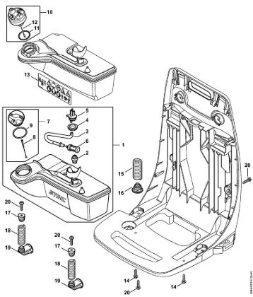 Sprühgeräte (SR) SR 430 Kraftstofftank, AV-System der Marke Stihl